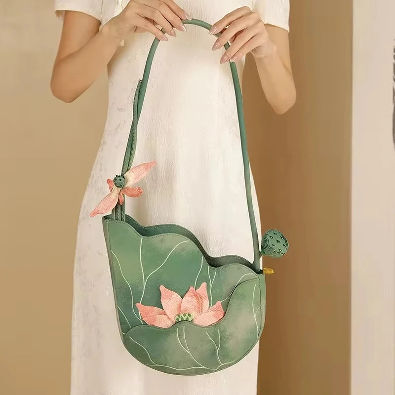 Chinese Style Shoulder Bag Women Exquisite Floral Embroidery Original Designer Handbag 2025 New In Elegant Fashion Female Bags