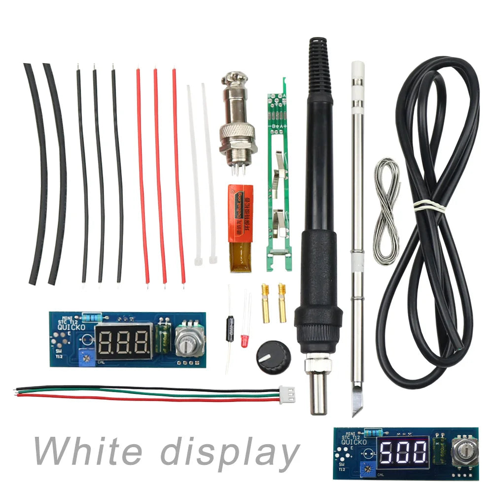 Electric Unit Digital Soldering Iron Station Temperature Controller Kits for HAKKO T12 Handle DIY kits w/ LED vibration switch