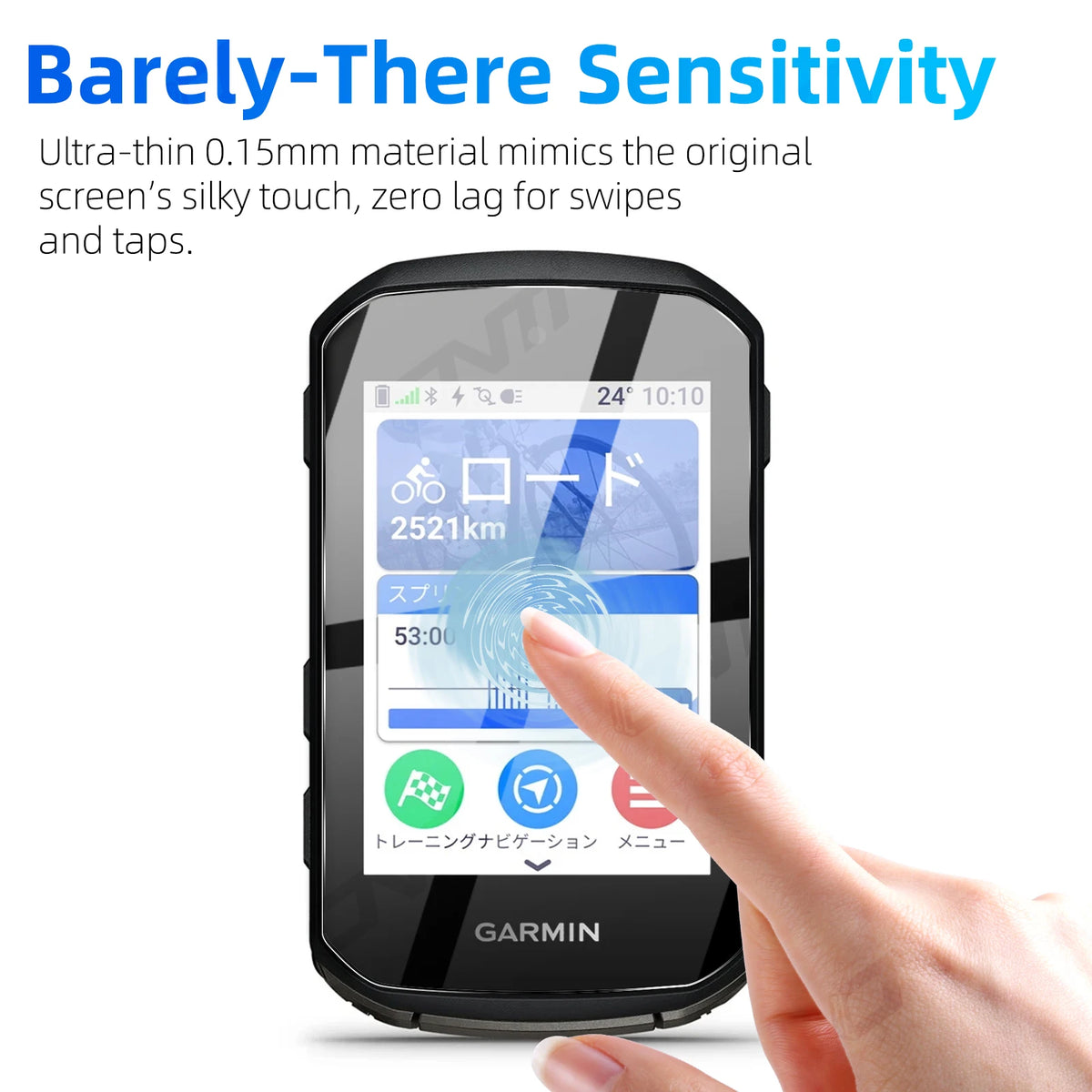 2-in-1 Kit: Silicone Case & 2 Tempered Glass for Garmin Edge 550/850 GPS Bike Computer, Protective Cover + Dual Screen Guards