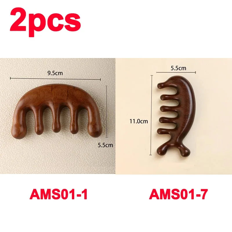New Wooden Massage Wood Massager Comb Scalp Head Oil Massager Scalp Hair Comb Tools AMS01
