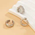 PuRui Fashion Geometric Ear Cuff Earrings for Women 3 pcs/set Metal Chunky No Piercing Clip Earrings Ladies Party Girls Jewelry