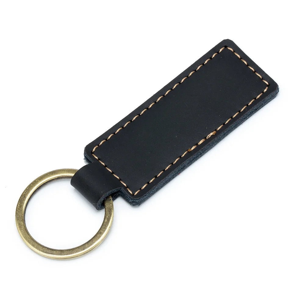Free Customized Fashion Women Genuine Leather Keychain Vintage Creative Pendant Handmade Small Gift DIY Present Car Key Chain