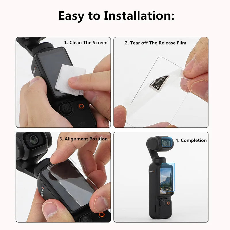 For DJI Osmo Pocket 4 3 Screen Protector Lens Protector Accessories with Tempered Glass LCD Display Film Scratch Resistant
