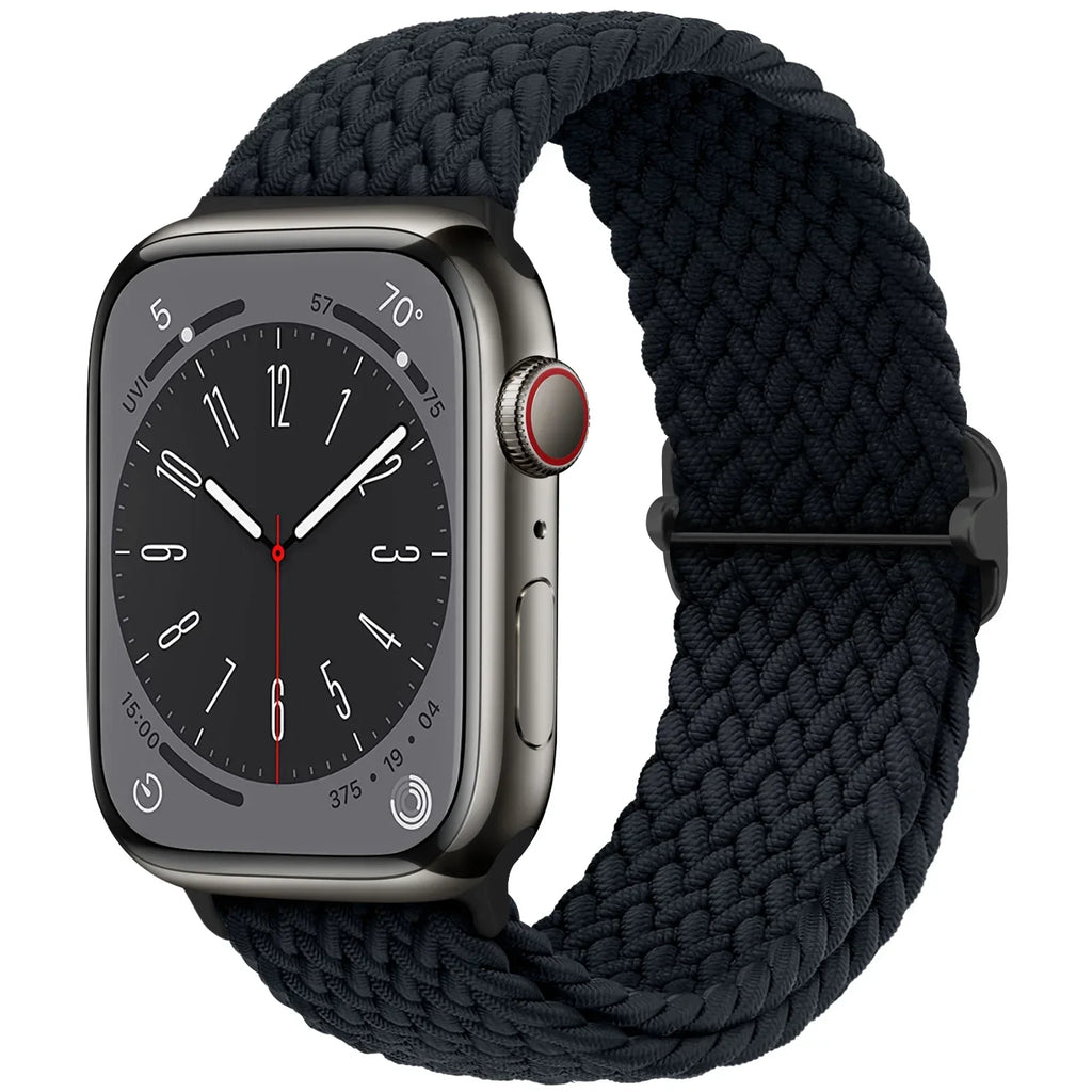 Braided Loop Strap For Apple Watch Ultra Band 49mm 44 45mm 42mm 41mm Nylon Elastic Belt Bracelet iWatch Series 9 8 7 6 5 4 SE 3