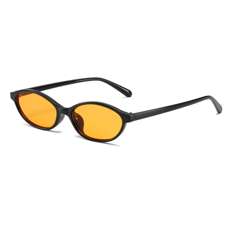 Retro Oval Frame Sunglasses Fashion Personalized Trendy Small Frame Sunglasses Punk Cat Eyes Sunshade Sun Protection Glasses