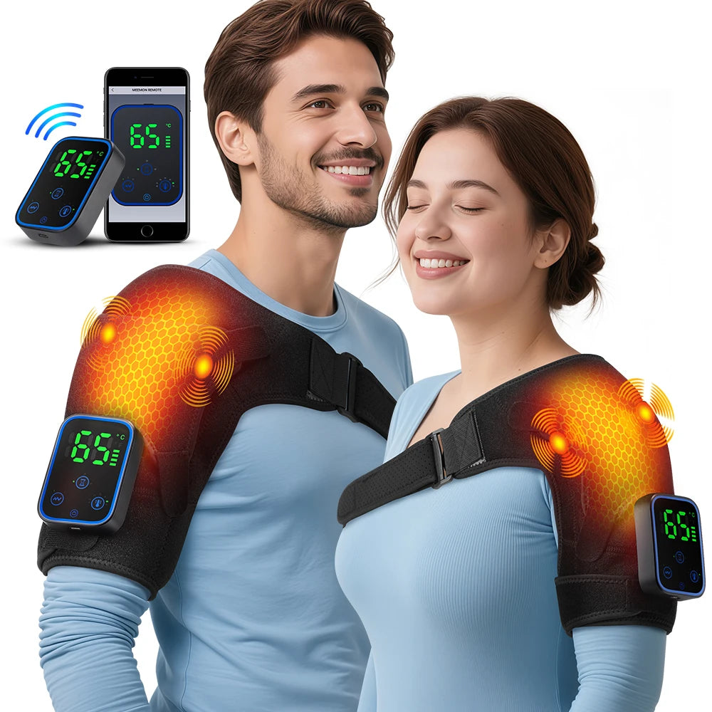 Shoulder Protection for Joint Elbow Massager Wireless 7-Level Heated Vibrador Pads Relax Muscle Relaxation Massage Belt by APP