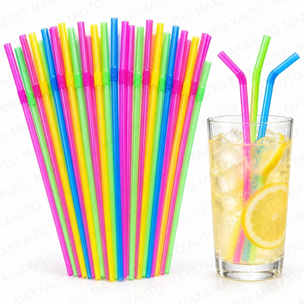 100-3000Pcs Drinking Straw Biodegradable Reusable for Smoothies Birthday Wedding Party Kitchen Multicolor Straws Dropshipper