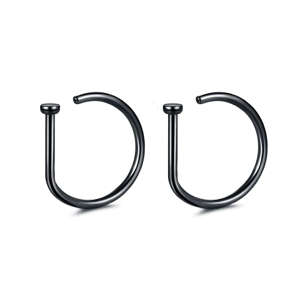 Fake Nose Ring Hoop Lip Labret Ring for Women Non Pierce Hoop Nose Ring  Septum Hoop  Ring Tragus Rook Ring Non Piercing Jewelry