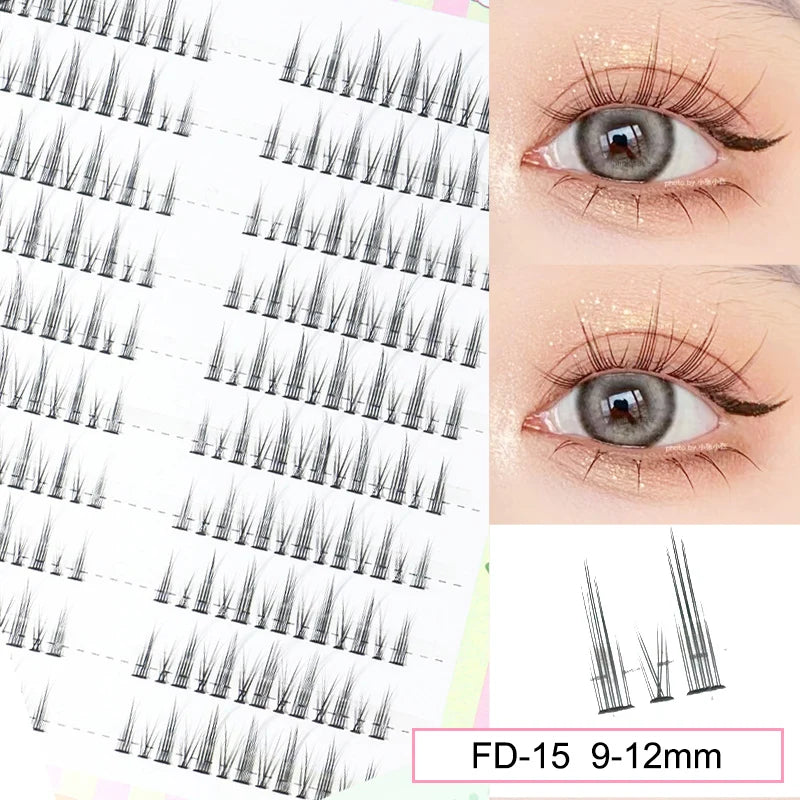 Sunflower Lashes Brown Manga False Eyelashes Natural Soft  Large Capacity Anime Eyelashes Douyin Wanghong Makeup Anime Eyelashes