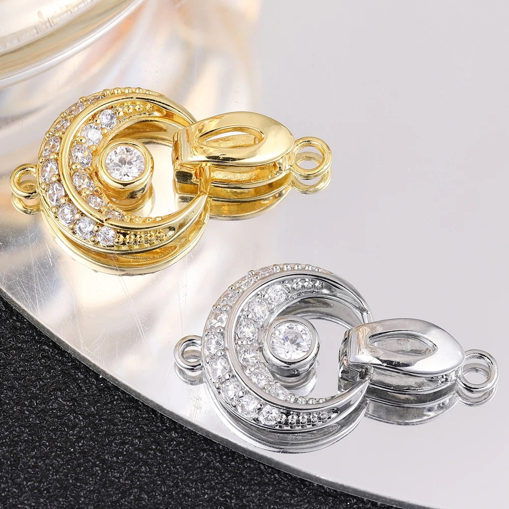 Juya 18K Gold Plated Decorative Fasteners Connector Locks Pearls Clasps Accessories For DIY Needlework Beads Jewelry Making