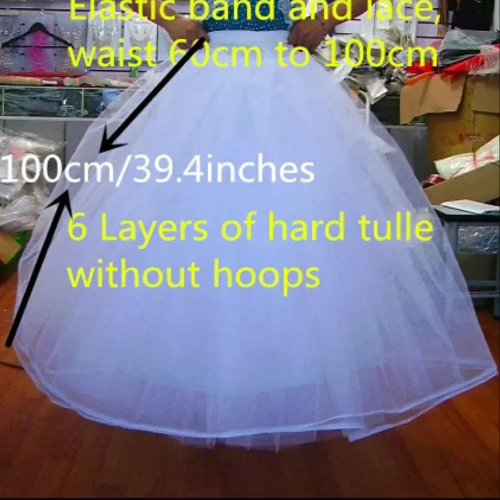 4/6/8 Layers Tulle Crinoline Skirt Hoopless Petticoat Underskirt for Bridal Wedding Dresses
