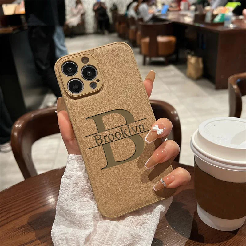 Personalized Customized Initials Name For IPhone18 17 16 15 14 13 12 11 Pro Max Plus Big Letter Laser Engraving Phone Cover
