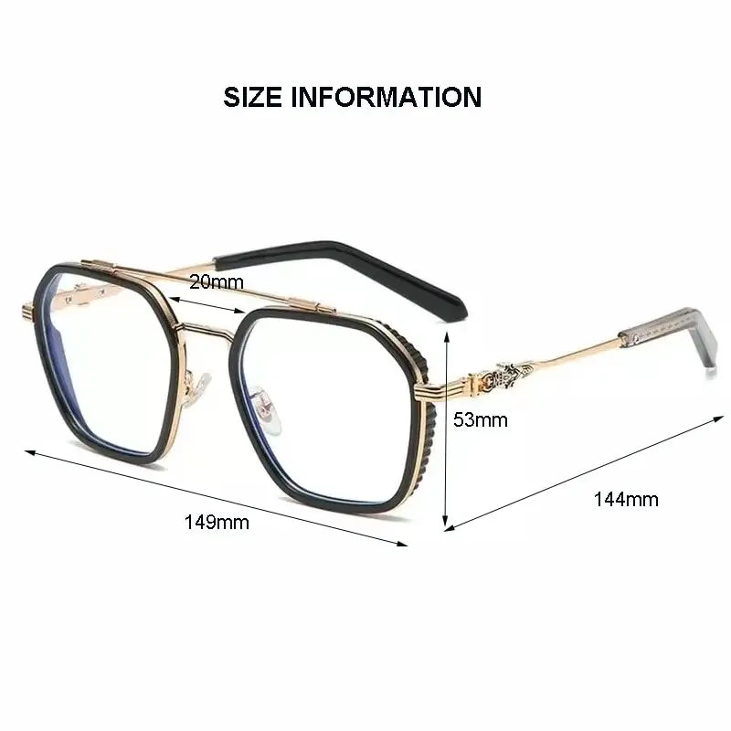 1PCs Blue Light Blocking Fashion Highend Glasses Men Optical Clear Glasses Black Square Frame Eyeglasses