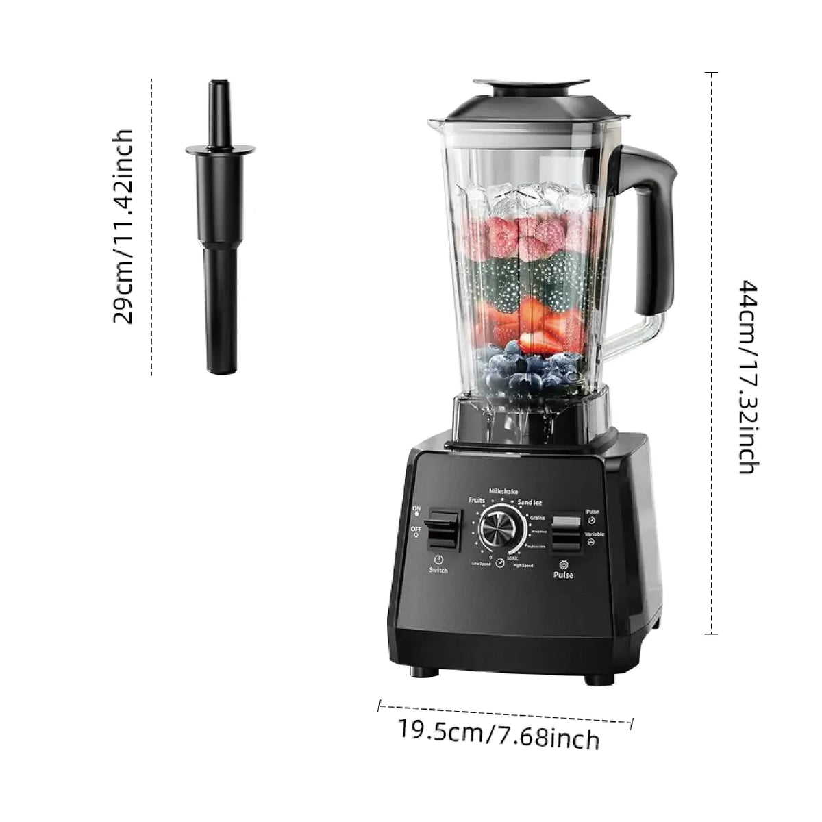 BPA FREE 2L Automatic Program Professional Commercial Blender Mixer Juicer Food Processor Ice Smoothies 220V EU/UK