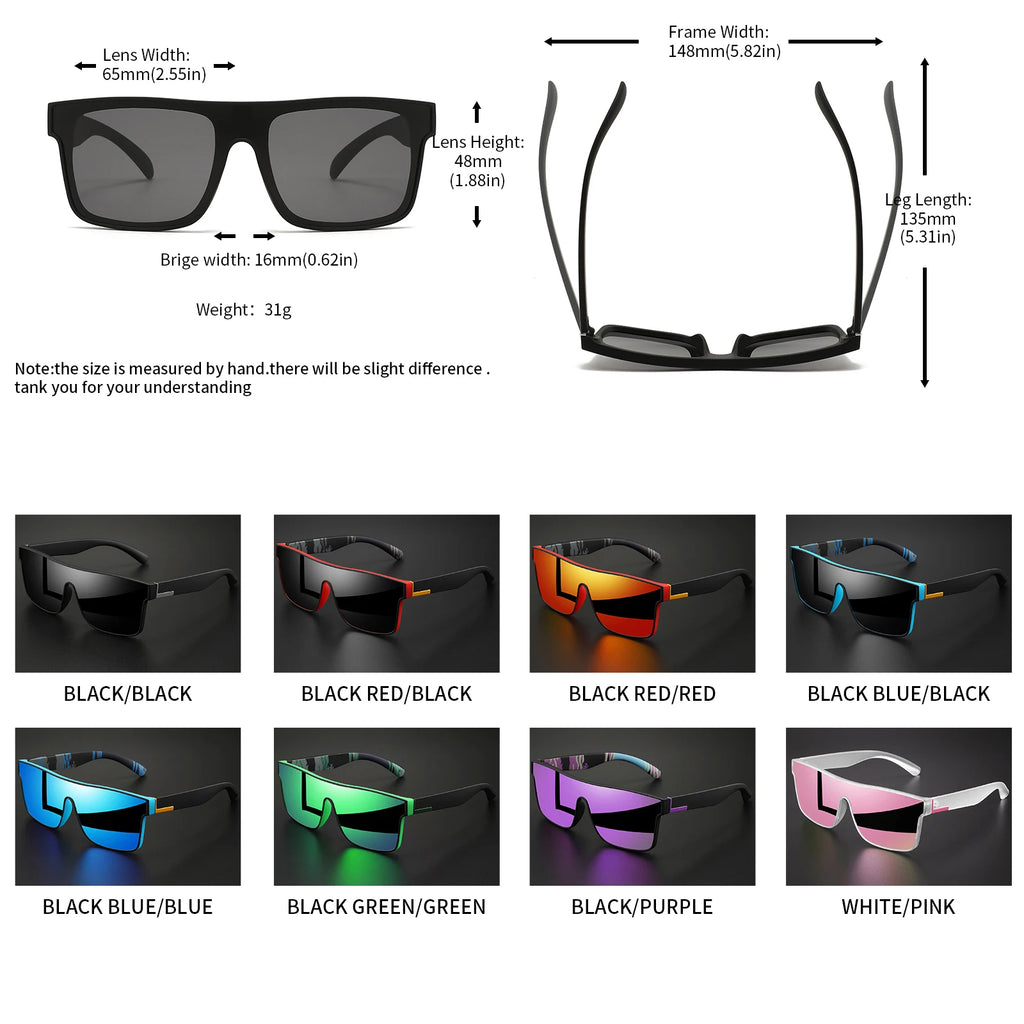 2PCS Classic Colorful Sports Sunglasses - One-Piece Lens, UV400 Unisex for Outdoor, Travel & Daily