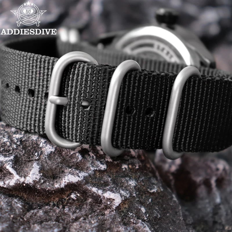 ADDIESDIVE New Men's Analog Watch 50m Waterproof Luminous Watch Fashion Sports Large Dial Men's Quartz Watch with Nylon Strap