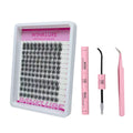 WINKLURE Manga Lash Clusters Kit Cat Lashes with Lash Bond & Seal Cluster Eyelash Extensions Mixed Tray Eyelash Clusters Kit