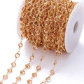 1Meter 6mm Colorful Crystal Beads Beaded Chain Glass Bead Necklace Chain Findings for DIY Bracelet Jewelry Making Supplies