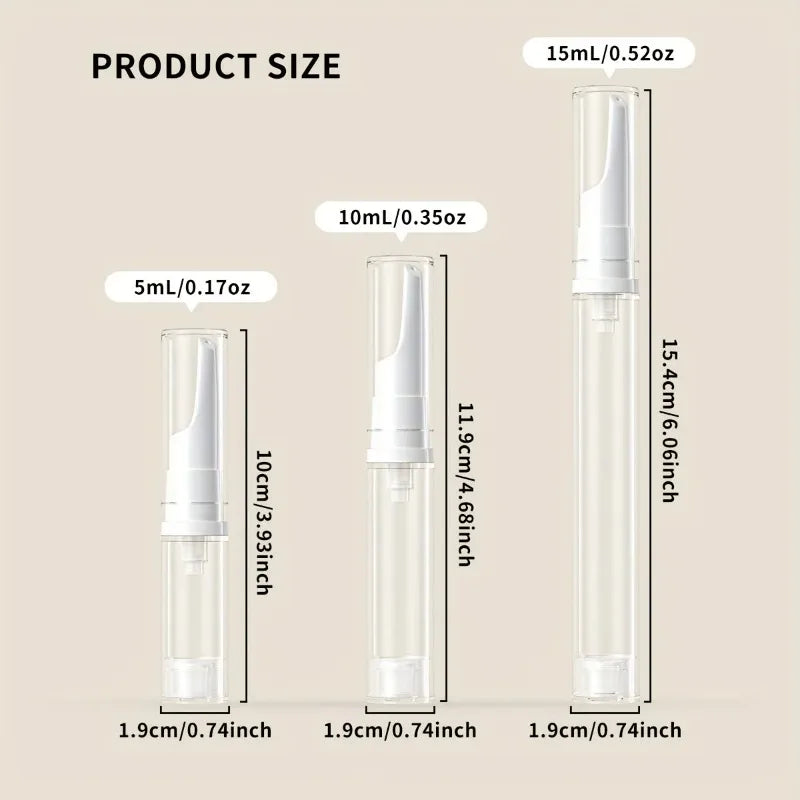 Portable Clear Foundation Dispenser Bottle 5/10/15ml Airless Vacuum Sample Container for Essence Eye Gel Cream Travel Essence Sa