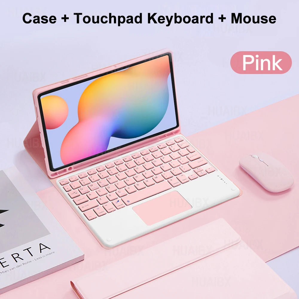 For Galaxy Tab S6 Lite 10.4 Inch Case with Keyboard, Detachable Keyboard Cover for Samsung Tab S6 Lite SM-P610 P613 P615 P619