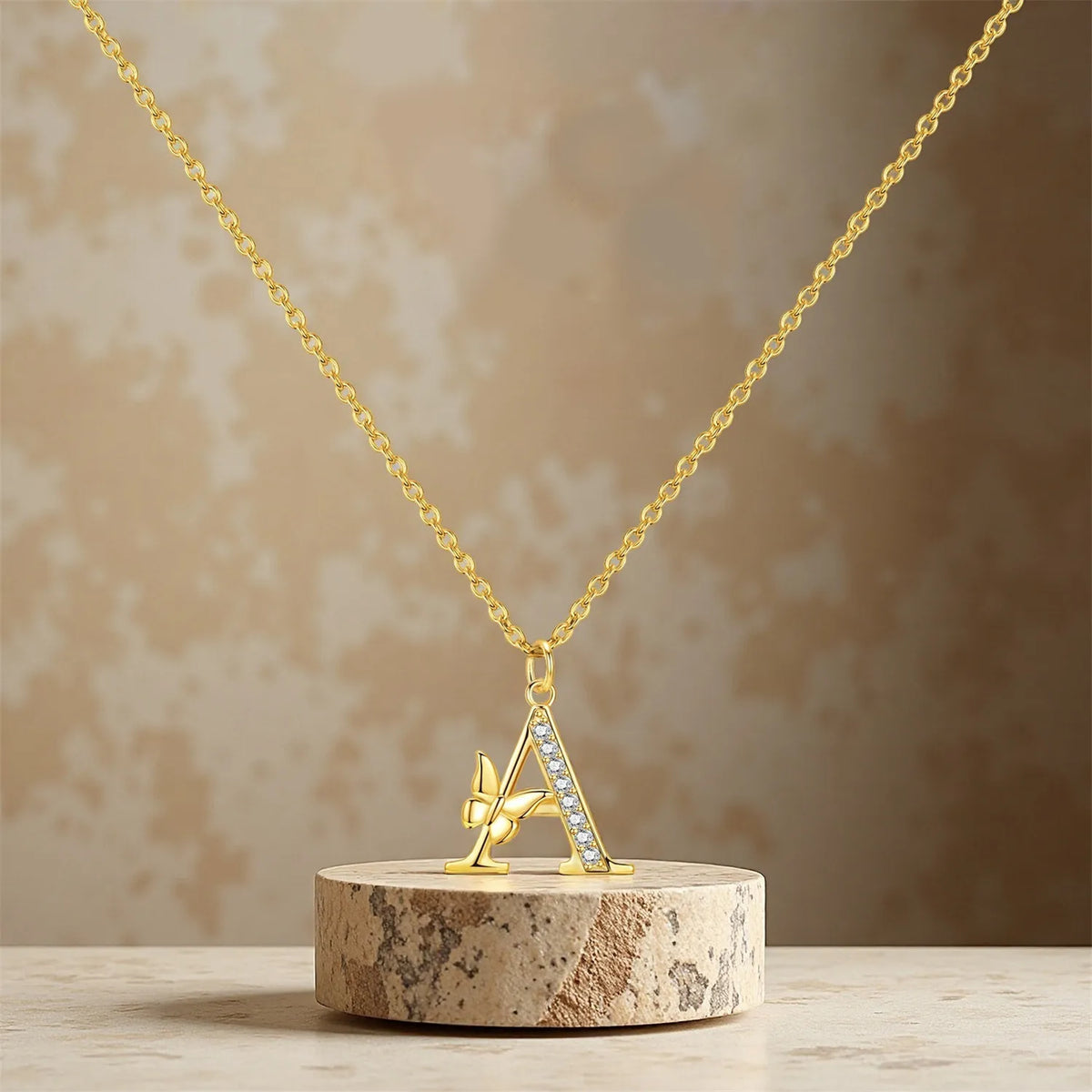 Original 925 Sterling Silver 18K Gold Zircon Butterfly A-Z 26 Letter Y-shaped Chain Necklace For Women Commemorate Jewelry Gift