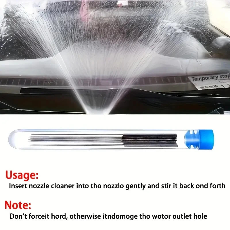 10Pcs Car Windscreen Jet Nozzle Washer Tool Stainless Steel Wiper Nozzle Cleaning Kit For 3D Printer Jets,Gas Stoves,Shower Head