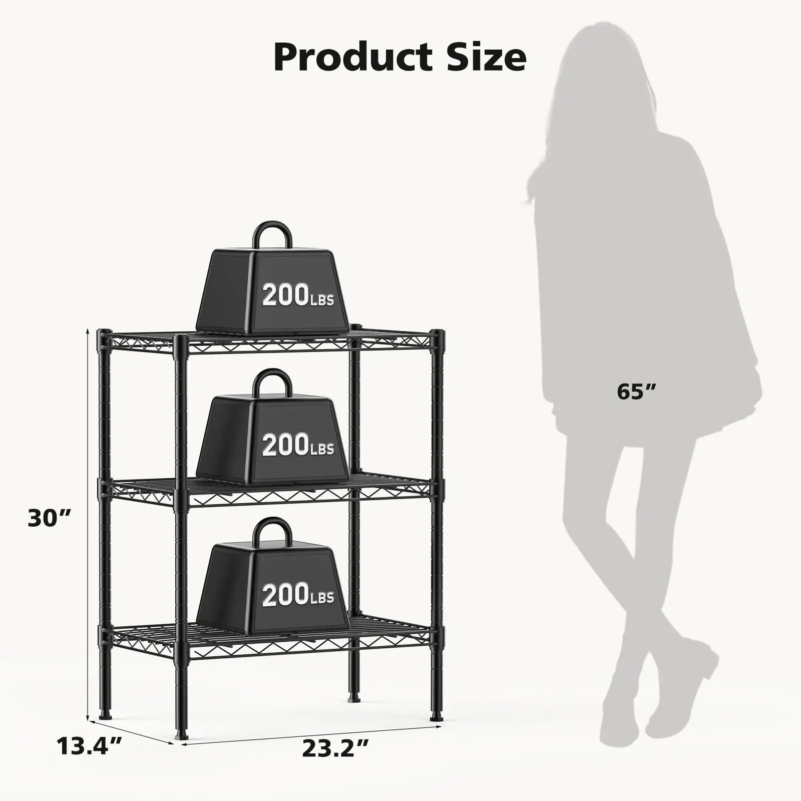 JHK 3-5 Tier Metal Wire Storage Shelves Adjustable Storage Racks Heavy Duty Standing Shelf Organizer for Living Room and Kitchen