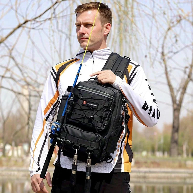 25L Lightweight Fishing Daypack Hiking Travel Backpack with Chest Strap, Ideal for Outdoor Adventures and Commuting