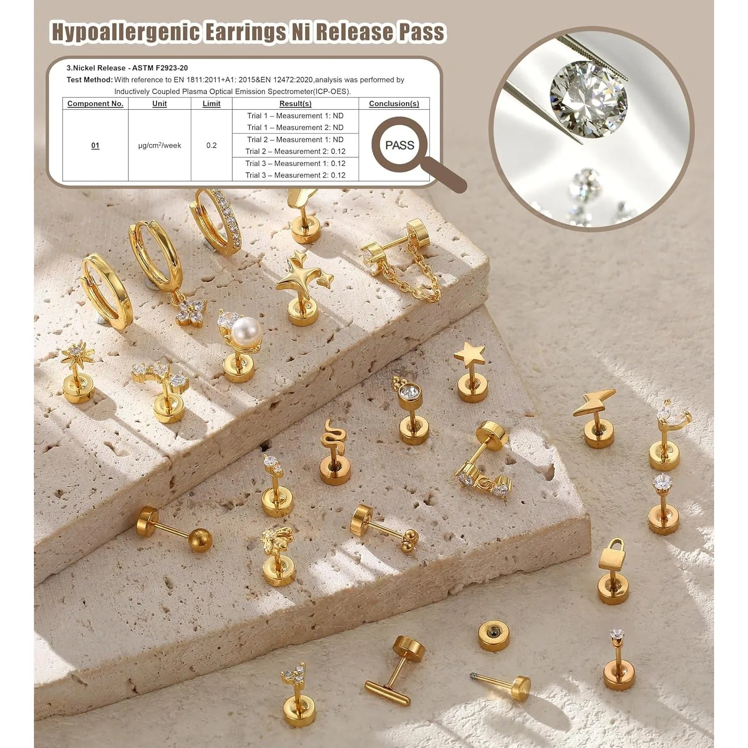 Bobisty 1pc Earrings Surgical Stainless Steel Earrings for Women Dainty Flat Back Earring Stud Hoop Cartilage for Sensitive Ears