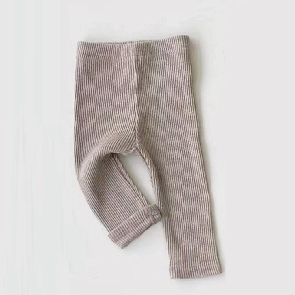 Baby Simple Solid Leggings Girls All-match Striped Skinny Pants Kids Cotton Elasticity Slim Pants Newborn Boy Stretch Trousers