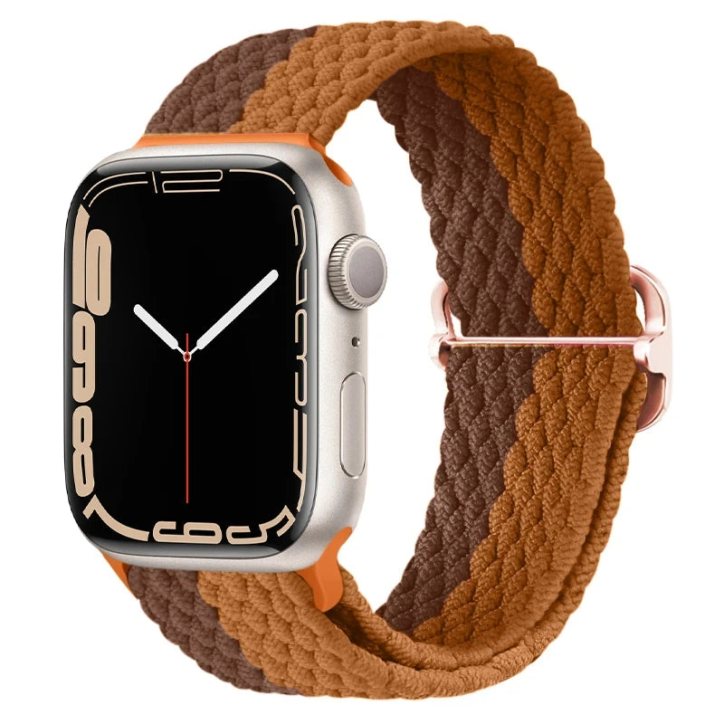 Braided Loop Strap For Apple Watch Ultra Band 49mm 44 45mm 42mm 41mm Nylon Elastic Belt Bracelet iWatch Series 9 8 7 6 5 4 SE 3