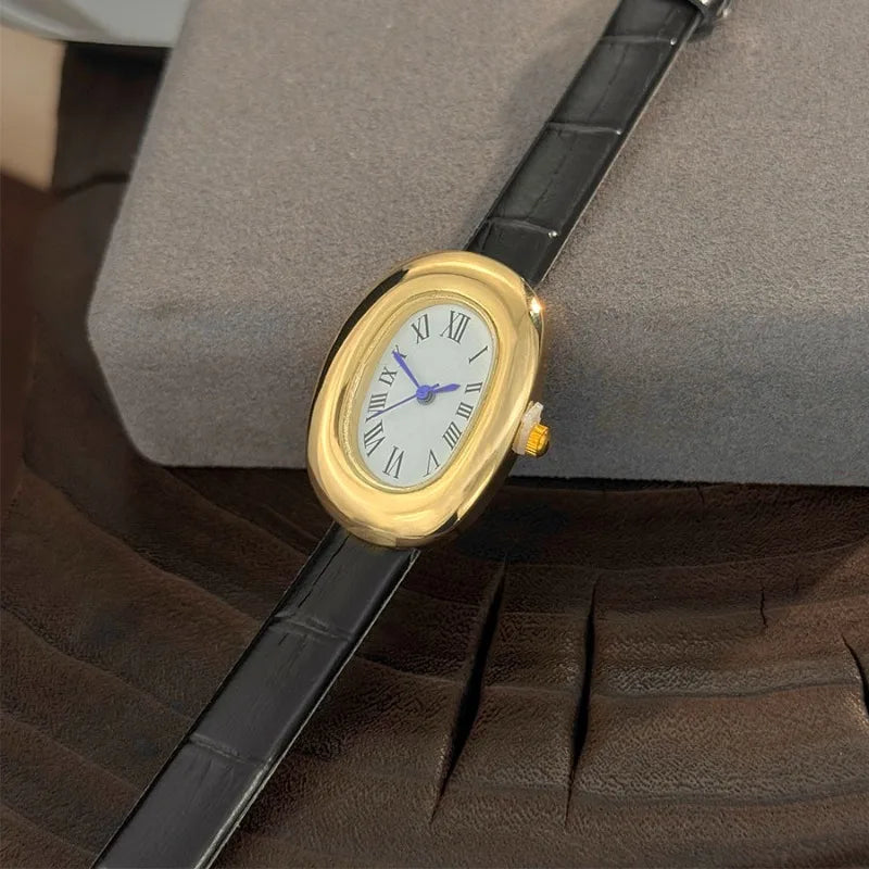 Oval Belt Watch, Exquisite and Compact Fashion Casual Quartz Watch