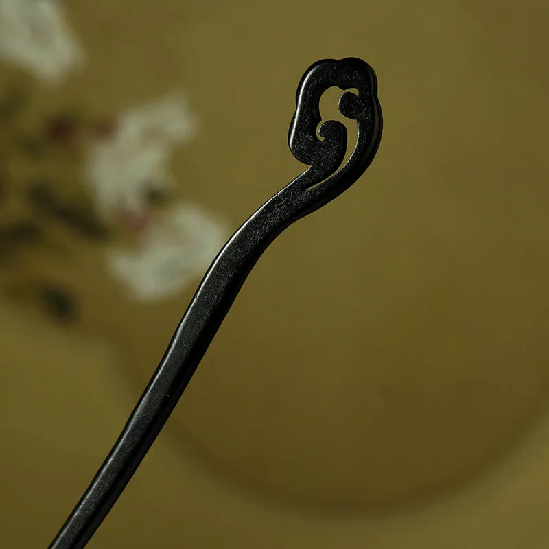 Antique Style Imitation Ebony Hairpin Plain Hairpin Simple Style Retro Hanfu Qipao Accessories for Women