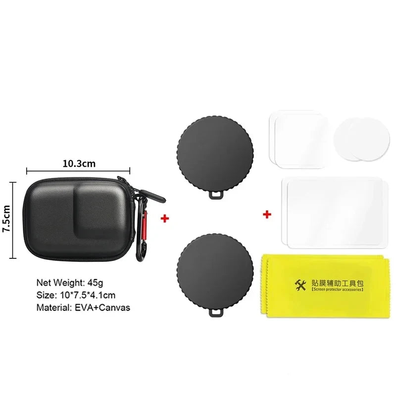 Silicone Camera Lens Dust Cover For DJI OSMO Action 6 4 5 Pro Tempered Film Protection Storage Bag For Action 5 4 6 Accessory