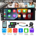 6.86 Inch Double Din Car Stereo Wireless Carplay Android Auto Car MP5 Player Touch Screen Car Radio with Type-C USB FM RDS Bluetooth Steering Wheel Control Rear View Camera