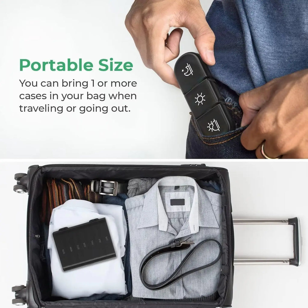 Pill Box Case 7 Day Weekly Medicine Storage Box Double Row 14grid Tablte Dispenser Organizer Open Lid First-Aid Kit Container