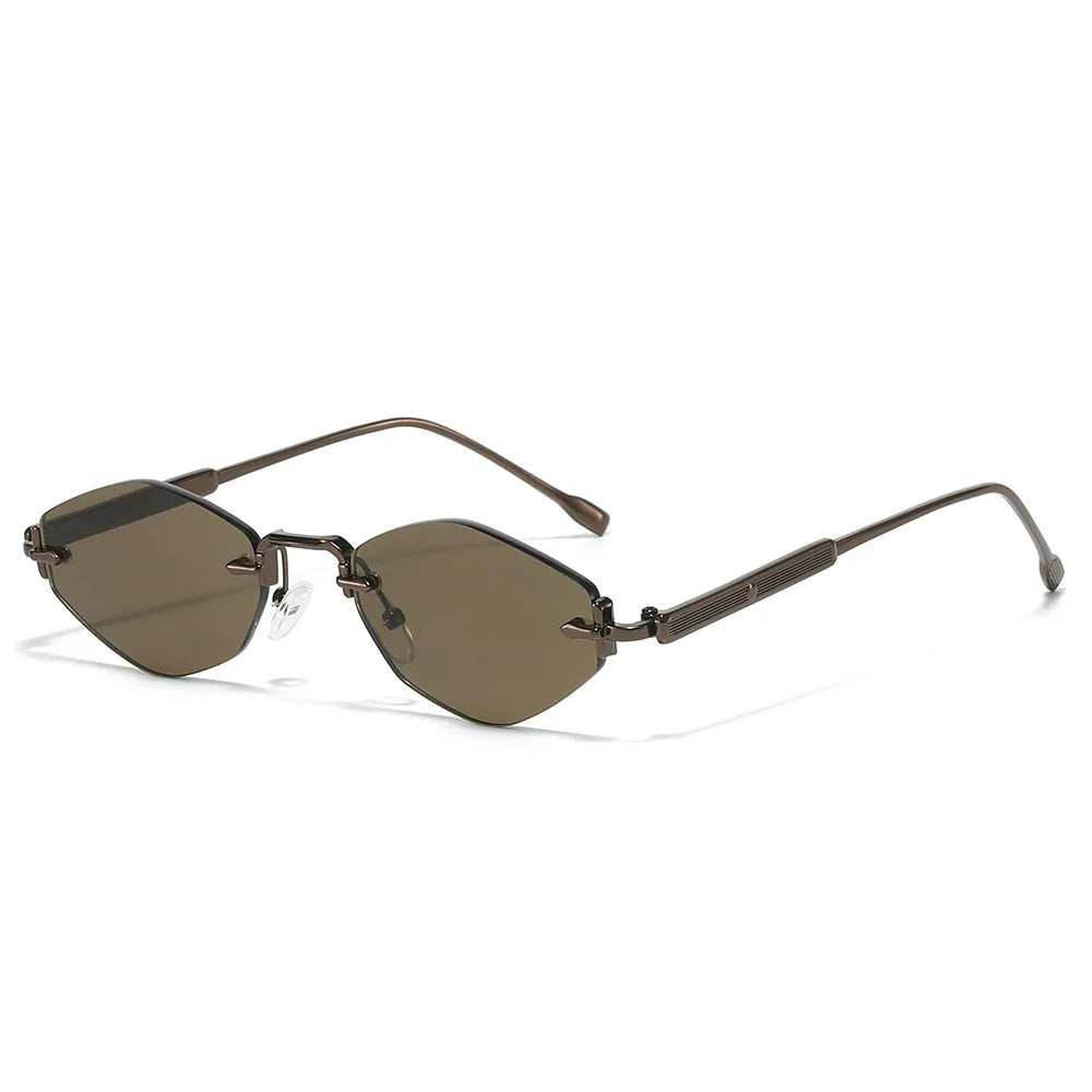 DDDLONG Retro Fashion Rimless Punk Y2k Sunglasses Women Men Sun Glasses Vintage UV400 Outdoor Shades D713