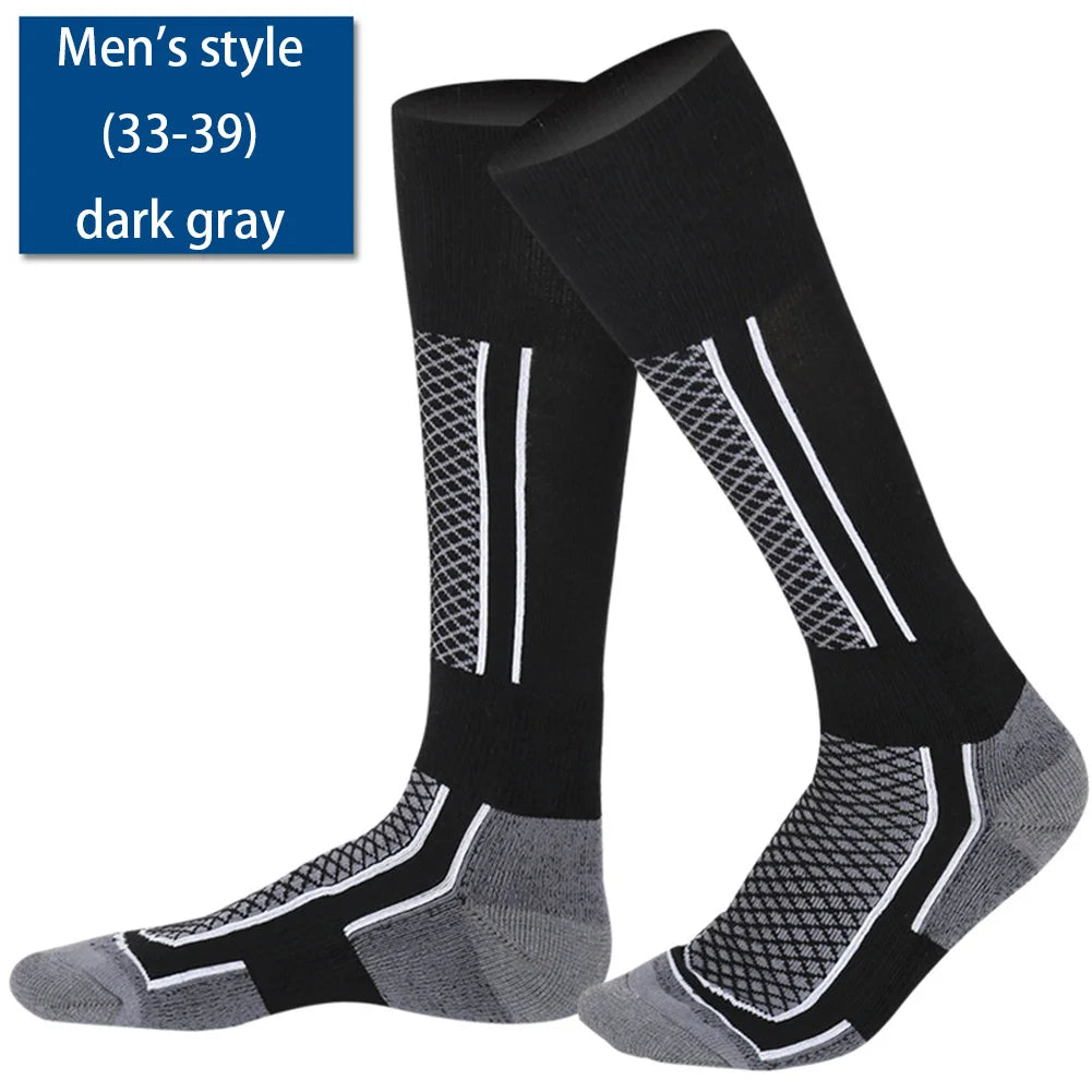 2pcs Winter Warm Thickened Ski Socks Hiking Stockings for Women Men Children Anti-cold Skiing Socks Sportswear