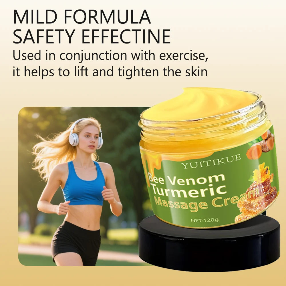 YUITIKUE 120g Bee Venom Turmeric Firming Cream - Tighten Lift Skin Quick Absorb Non-Greasy Moisturize