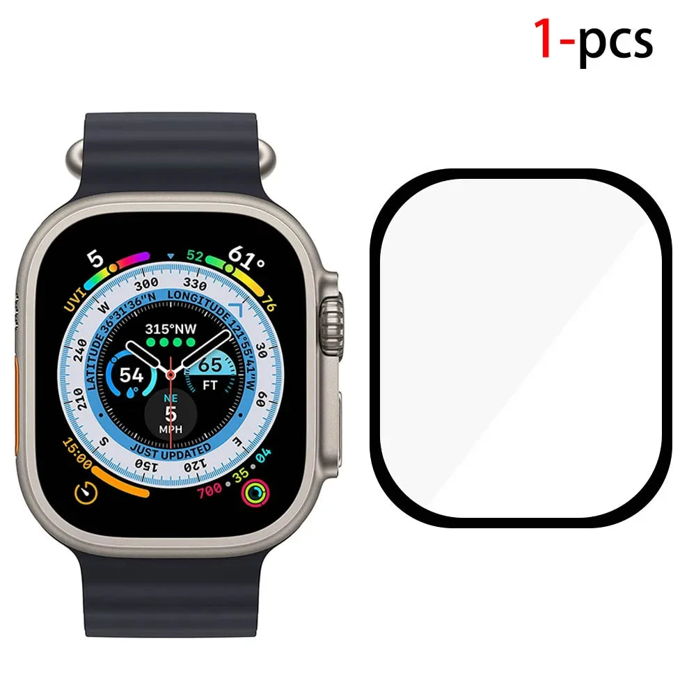 Protector Film For Apple Watch Ultra 2 49mm 9 8 7 45mm 41mm HD Screen Glass Shell Protector Film iWatch 6 5 4 SE2 44mm 42mm 40mm