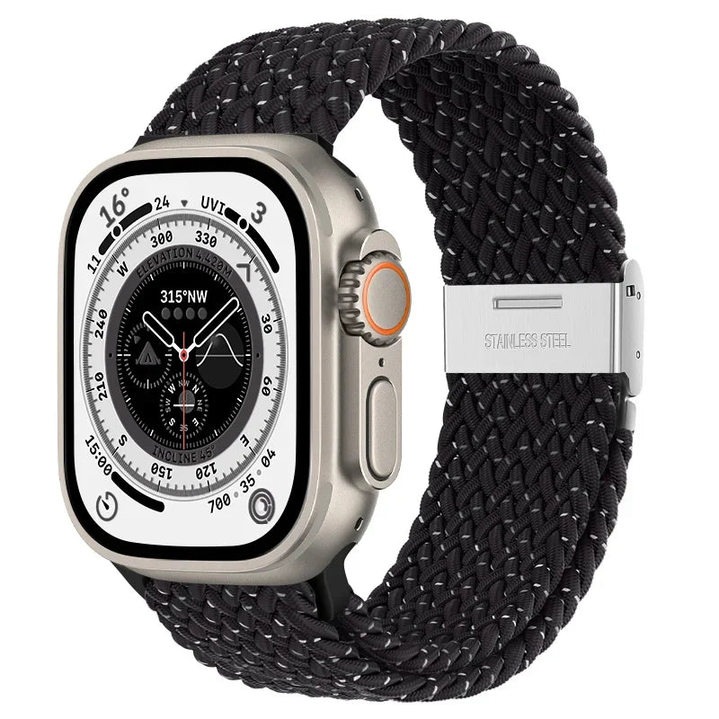 Braided solo loop strap For Apple watch band 44mm 40mm 45mm 41mm 42mm Nylon correa bracelet iWatch series 8 9 4 5 SE 6 7 Ultra 2