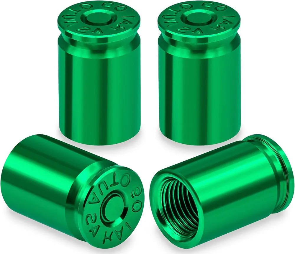 4PCS Bullet Shell Tire Valve Stem Caps, Aluminum Alloy Car Air Stem Cap for Cars, SUV, Trucks, Bikes, Motorcycles, Bicycles
