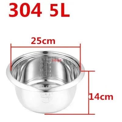 304 stainless steel rice cooker inner container Non stick Cooking Pot Replacement Accessories kitchen food Rice Cooker liner