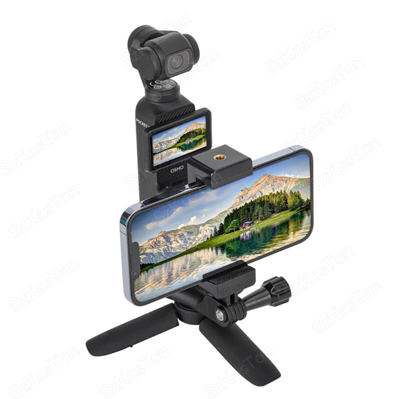 Sunnylife Front Phone Holder Clip Handheld Shooting Expansion Adapter For DJI Osmo Pocket 3 Pocket 4 Bracket Camera Accessories