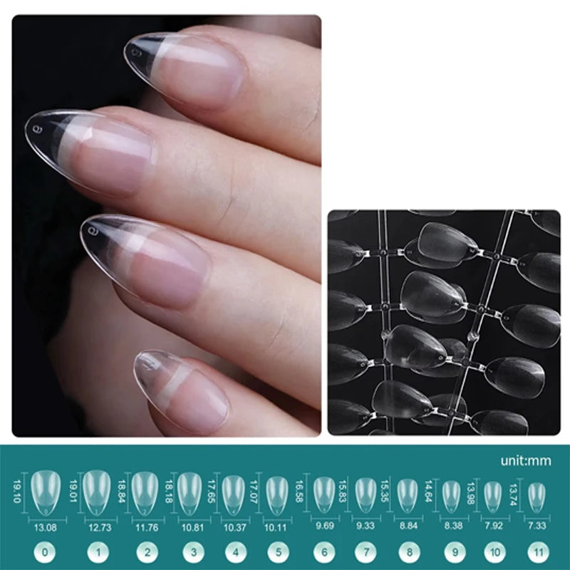 Nail Tips Full Cover Soft Gel False Nail Capsules Various Shapes and Styles for Professional Nail Extension DIY 120Pcs