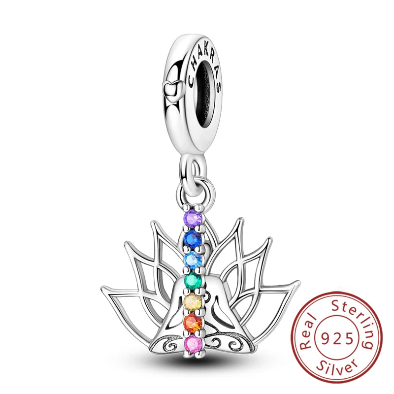 Hot Sale Charm Bead Pendant 925 Sterling Silver Firefly Love Heart Cats Dogs Sunflower Charm for Bracelet Women DIY Jewelry Gift