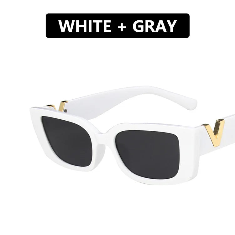 Fashion Cat Eye Sunglasses Luxury V Sun Glasses For Ladies Classic Rectangle Driving Eyewear UV400