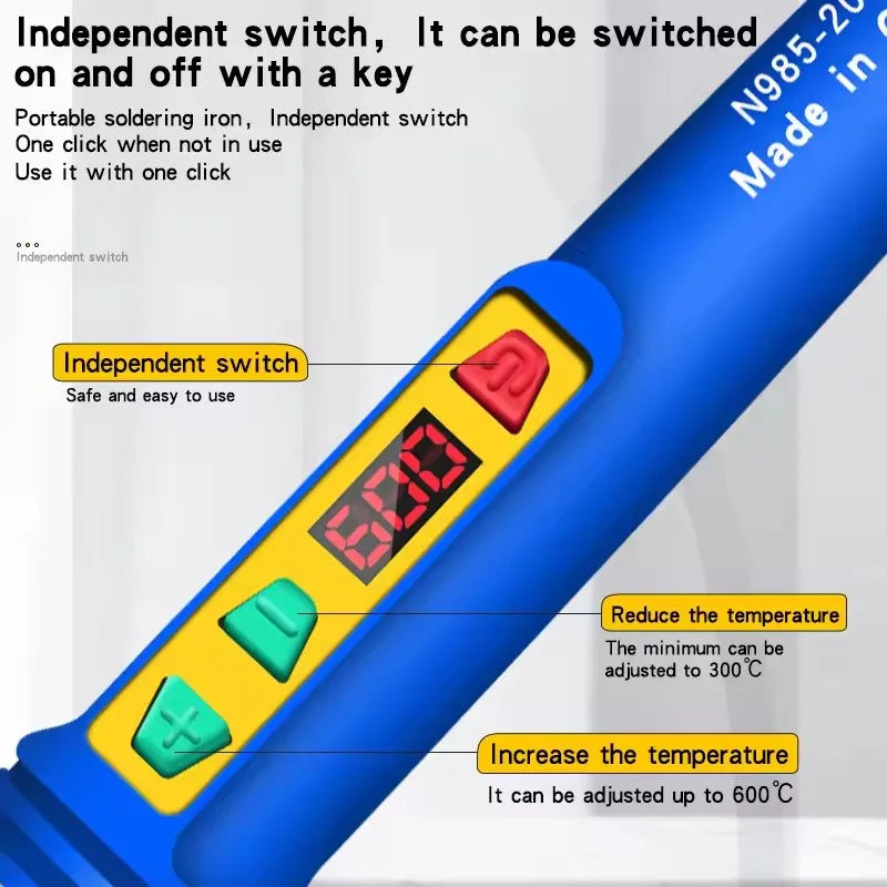 100-200W high-power soldering iron 220V adjustable temperature fast heating welding tool, used for electronic maintenance work