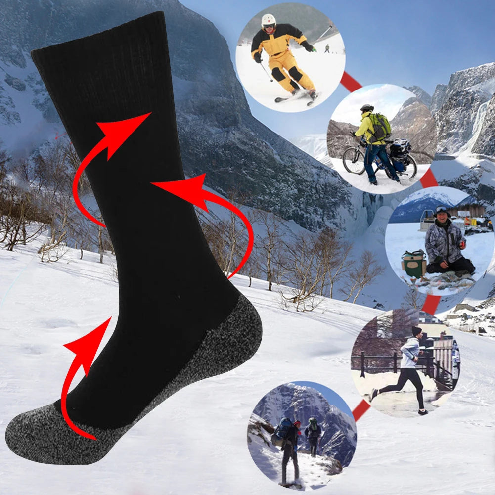 1Pair Winter Self-Heating Socks Thermal Heated Socks Soft Elastic Thicken Anti-Slip Socks For Women Men Outdoor Ski Tube Socks