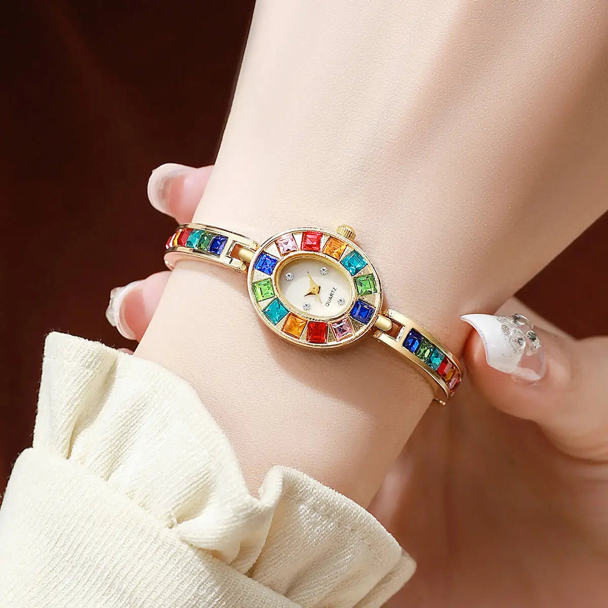 Luxury Rhinestone Women Watches Fashion Bracelet Band Ladies Quartz Watch Relogio Feminino（Without Box）